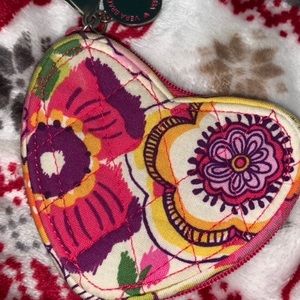 vera bradley heart shaped coin purse
